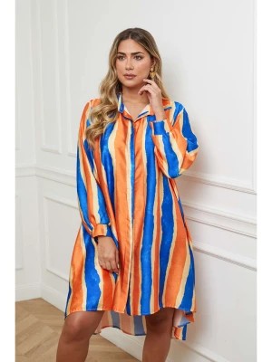 Zdjęcie produktu Plus Size Company Sukienka w kolorze pomarańczowo-niebieskim rozmiar: 42