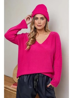Zdjęcie produktu Plus Size Company Sweter "Calone" w kolorze różowym rozmiar: 46