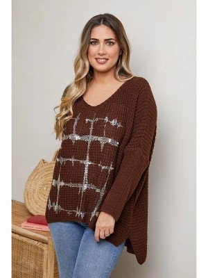 Zdjęcie produktu Plus Size Company Sweter "Chris" w kolorze brązowym rozmiar: 50