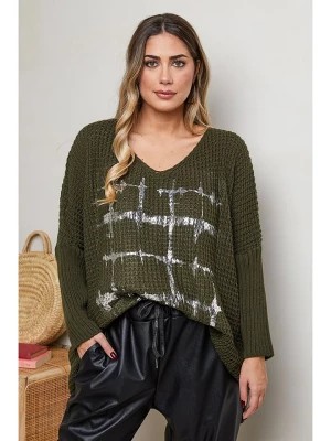 Zdjęcie produktu Plus Size Company Sweter "Chris" w kolorze khaki rozmiar: 50