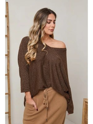 Zdjęcie produktu Plus Size Company Sweter "Daliah" w kolorze brązowym rozmiar: 48