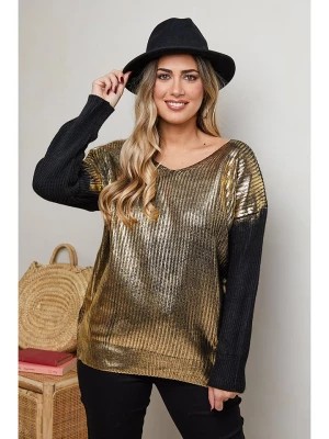 Zdjęcie produktu Plus Size Company Sweter "Danno" w kolorze czarno-złotym rozmiar: 40
