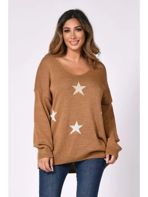 Zdjęcie produktu Plus Size Company Sweter "Louisie" w kolorze karmelowym rozmiar: 40/42