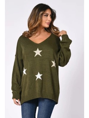 Zdjęcie produktu Plus Size Company Sweter "Louisie" w kolorze khaki rozmiar: 40/42