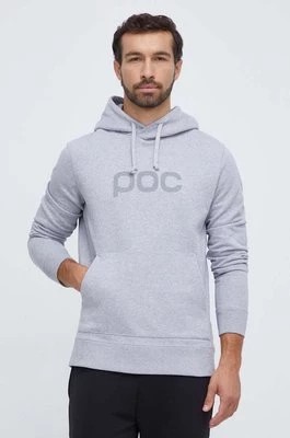 Zdjęcie produktu POC bluza bawełniana męska kolor szary z kapturem z nadrukiem