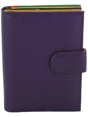 Zdjęcie produktu Pojemny kolorowy portfel damski skórzany - Fioletowy Merg