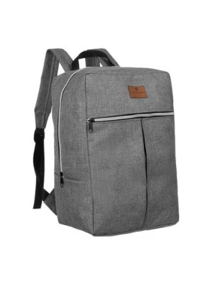 Zdjęcie produktu Pojemny plecak podróżny z wysuwanym uchwytem na walizkę — Peterson szaro srebrny