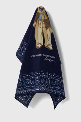 Zdjęcie produktu Polo Ralph Lauren apaszka z domieszką jedwabiu kolor granatowy wzorzysta 455938468