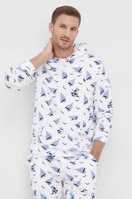Zdjęcie produktu Polo Ralph Lauren bluza bawełniana 710860596001 męska kolor biały z kapturem wzorzysta