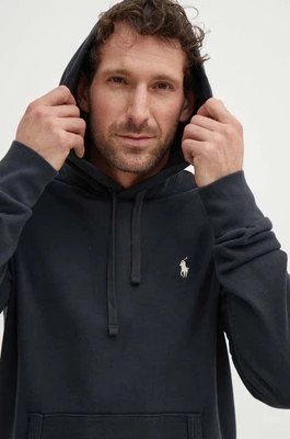 Zdjęcie produktu Polo Ralph Lauren bluza bawełniana męska kolor czarny z kapturem gładka 710916690