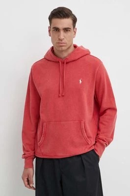 Zdjęcie produktu Polo Ralph Lauren bluza bawełniana męska kolor czerwony z kapturem gładka 710916690
