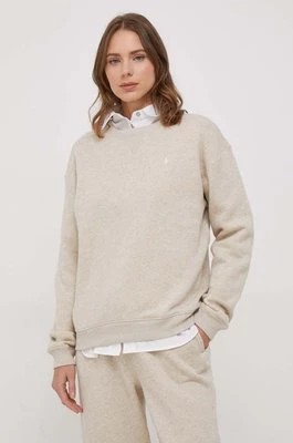 Zdjęcie produktu Polo Ralph Lauren bluza damska kolor beżowy gładka