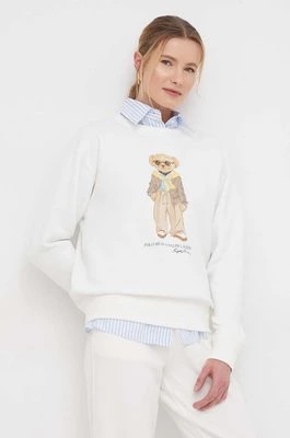 Zdjęcie produktu Polo Ralph Lauren bluza damska kolor beżowy z nadrukiem