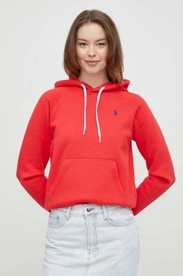Zdjęcie produktu Polo Ralph Lauren bluza damska kolor czerwony z kapturem gładka