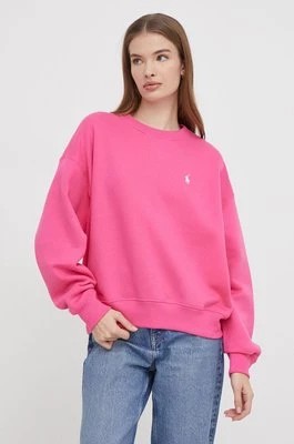 Zdjęcie produktu Polo Ralph Lauren bluza damska kolor różowy z aplikacją