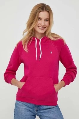 Zdjęcie produktu Polo Ralph Lauren bluza damska kolor różowy z kapturem gładka