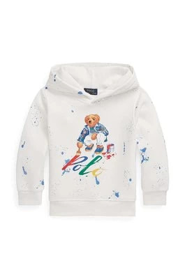 Zdjęcie produktu Polo Ralph Lauren bluza dziecięca kolor biały z kapturem wzorzysta