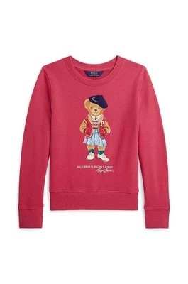 Zdjęcie produktu Polo Ralph Lauren bluza dziecięca kolor czerwony z nadrukiem