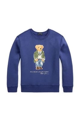 Zdjęcie produktu Polo Ralph Lauren bluza dziecięca kolor niebieski z nadrukiem