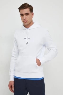 Zdjęcie produktu Polo Ralph Lauren bluza męska kolor biały z kapturem z aplikacją