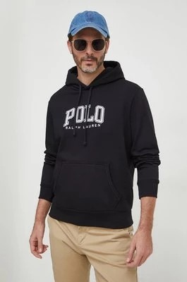 Zdjęcie produktu Polo Ralph Lauren bluza męska kolor czarny z kapturem z aplikacją