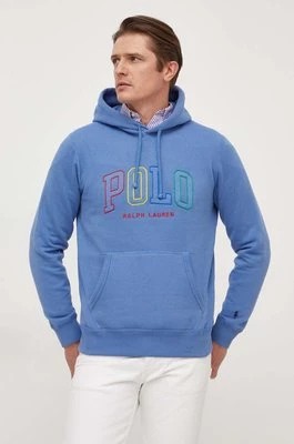 Zdjęcie produktu Polo Ralph Lauren bluza męska kolor niebieski z kapturem z aplikacją