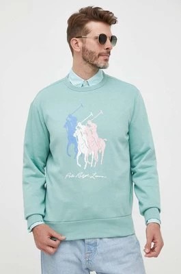 Zdjęcie produktu Polo Ralph Lauren bluza męska kolor zielony z nadrukiem