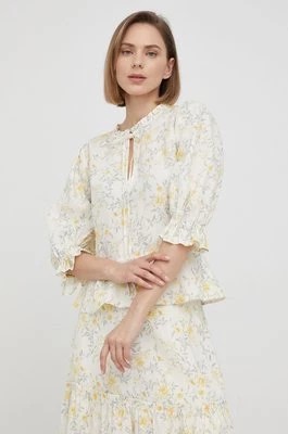 Zdjęcie produktu Polo Ralph Lauren bluzka lniana 211863981001 damska kolor żółty w kwiaty