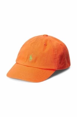 Zdjęcie produktu Polo Ralph Lauren czapka z daszkiem bawełniana dziecięca kolor pomarańczowy gładka