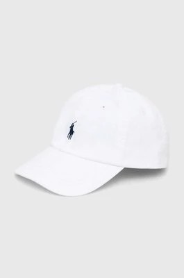 Zdjęcie produktu Polo Ralph Lauren czapka z daszkiem bawełniana kolor biały z aplikacją