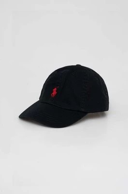 Zdjęcie produktu Polo Ralph Lauren czapka z daszkiem bawełniana kolor czarny z aplikacją