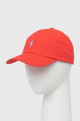 Zdjęcie produktu Polo Ralph Lauren czapka z daszkiem bawełniana kolor czerwony z aplikacją