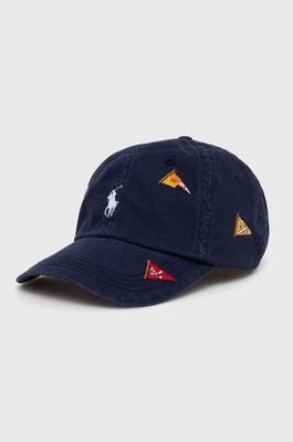 Zdjęcie produktu Polo Ralph Lauren czapka z daszkiem bawełniana kolor granatowy wzorzysta 710926397