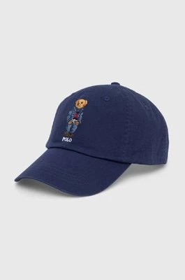 Zdjęcie produktu Polo Ralph Lauren czapka z daszkiem bawełniana kolor granatowy z aplikacją