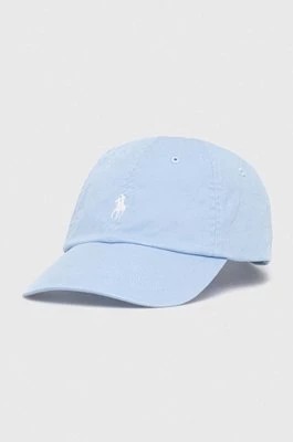 Zdjęcie produktu Polo Ralph Lauren czapka z daszkiem bawełniana kolor niebieski gładka 211912843