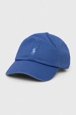 Zdjęcie produktu Polo Ralph Lauren czapka z daszkiem bawełniana kolor niebieski gładka 211912843