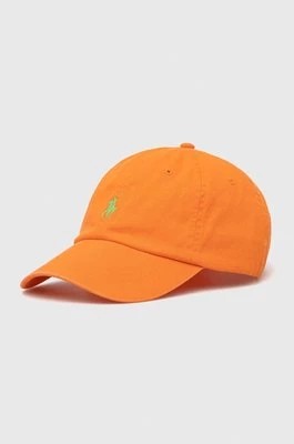 Zdjęcie produktu Polo Ralph Lauren czapka z daszkiem bawełniana kolor pomarańczowy z aplikacją