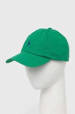 Zdjęcie produktu Polo Ralph Lauren czapka z daszkiem bawełniana kolor zielony z aplikacją
