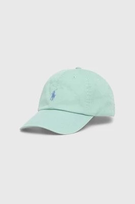 Zdjęcie produktu Polo Ralph Lauren czapka z daszkiem bawełniana kolor zielony z aplikacją