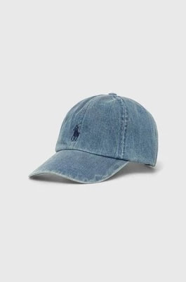 Zdjęcie produktu Polo Ralph Lauren czapka z daszkiem jeansowa kolor niebieski gładka