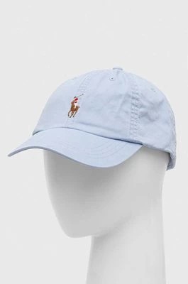 Zdjęcie produktu Polo Ralph Lauren czapka z daszkiem kolor niebieski gładka
