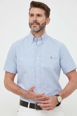 Zdjęcie produktu Polo Ralph Lauren koszula bawełniana męska kolor niebieski regular z kołnierzykiem button-down