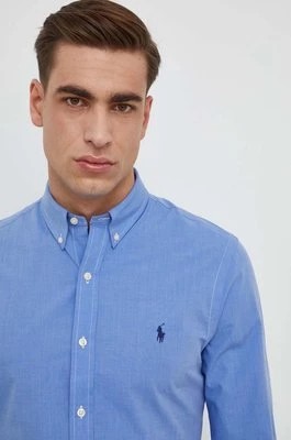 Zdjęcie produktu Polo Ralph Lauren koszula męska kolor niebieski slim z kołnierzykiem button-down