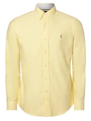 Zdjęcie produktu Polo Ralph Lauren Koszula męska Mężczyźni Modern Fit Bawełna żółty wypukły wzór tkaniny button down,