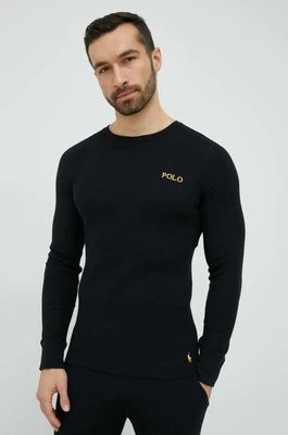 Zdjęcie produktu Polo Ralph Lauren longsleeve piżamowy kolor czarny z nadrukiem