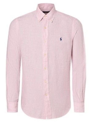 Zdjęcie produktu Polo Ralph Lauren Męska koszula lniana - Custom Fit Mężczyźni Modern Fit len różowy|biały w paski,