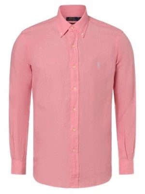 Zdjęcie produktu Polo Ralph Lauren Męska koszula lniana Mężczyźni Regular Fit len wyrazisty róż jednolity button down,