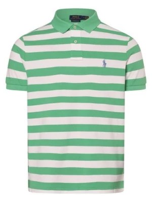 Zdjęcie produktu Polo Ralph Lauren Męska koszulka polo - Custom Slim Fit Mężczyźni Bawełna zielony|biały w paski,