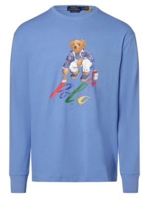 Zdjęcie produktu Polo Ralph Lauren Męska koszulka z długim rękawem Mężczyźni Bawełna niebieski jednolity,