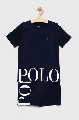 Zdjęcie produktu Polo Ralph Lauren piżama dziecięca kolor granatowy z nadrukiem